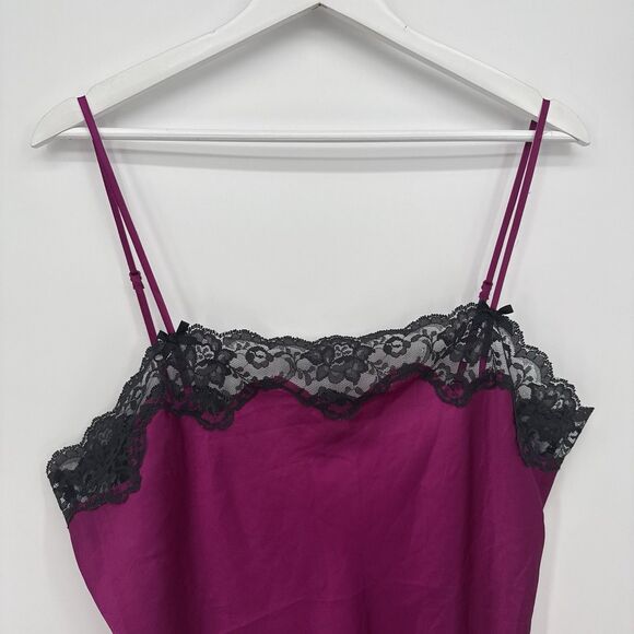 Victoria's Secret 2008 Purple Lace Mini Slip Dress Nightgown Y2k Size Large - Picture 2 of 10